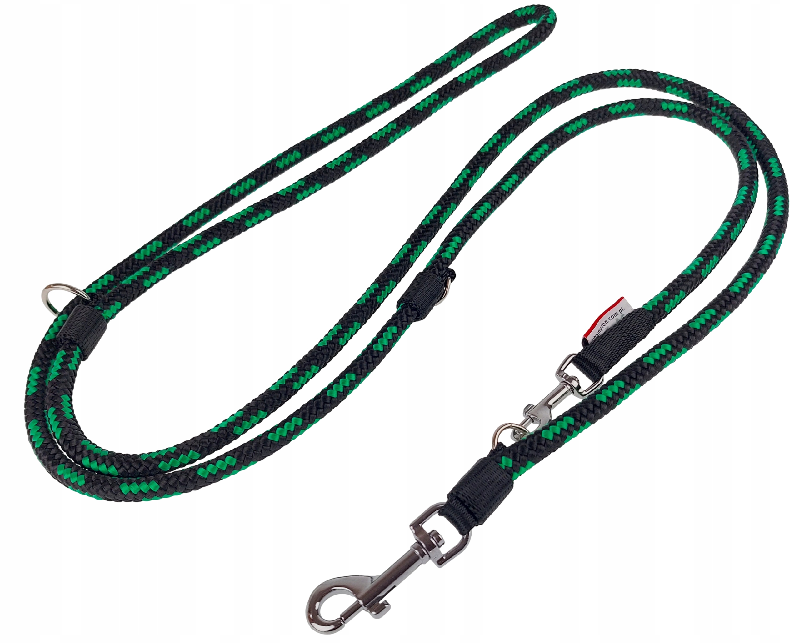 Levně Vodítko pro středního psa Nastavitelná šňůra 3 m/1,0 cm Champion Černozelená