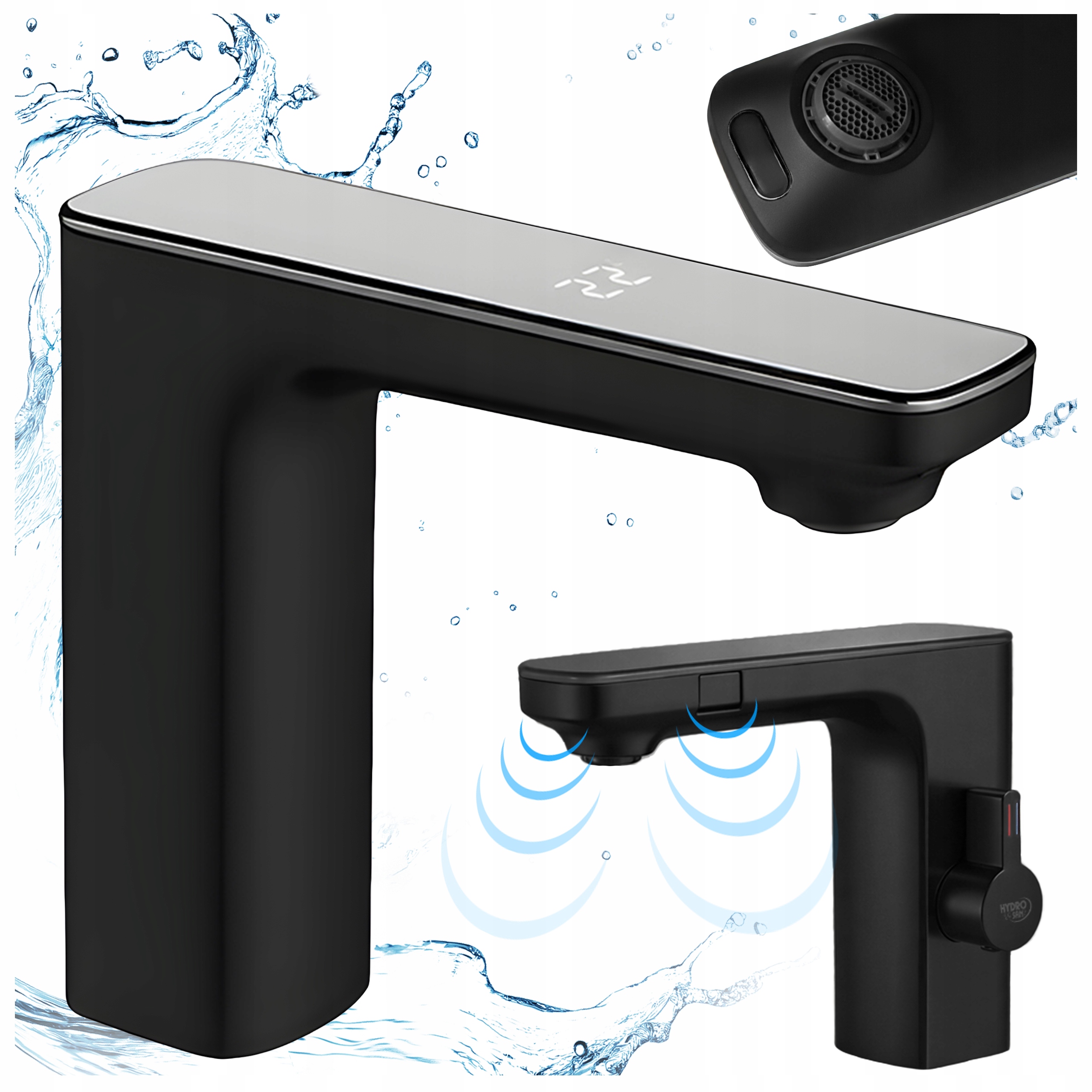 Bateria Łazienkowa Bezdotykowa F14-BL Czarna LCD F14-BL