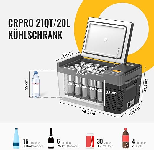 LODÓWKA SAMOCHODOWA BOUGERV CRPRO 20L 12/24V DC 10V KL. ENERGETYCZNA F Marka inna marka