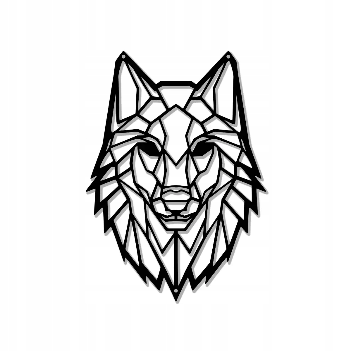 Kovový Dekor Čierny Oceľový Geometrický Obraz Vlk