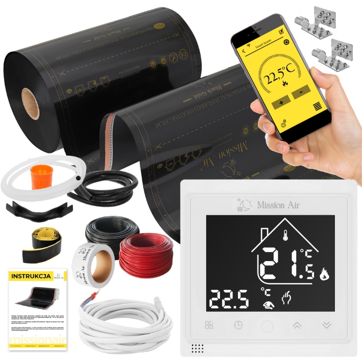 Set Fólia vyhrievacia podložka Infračervená 7 m² 160 W/m²