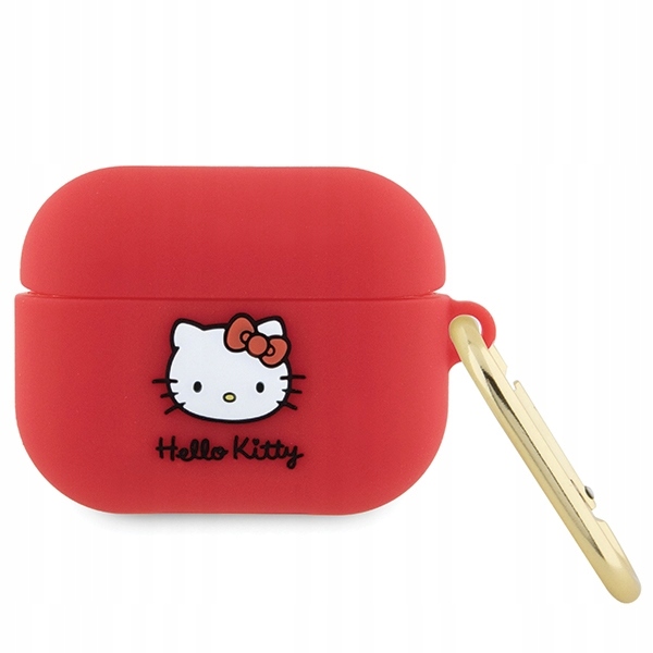 Etui Hello Kitty Silicone 3D Kitty Head na AirPods Pro fuksjowe Hello