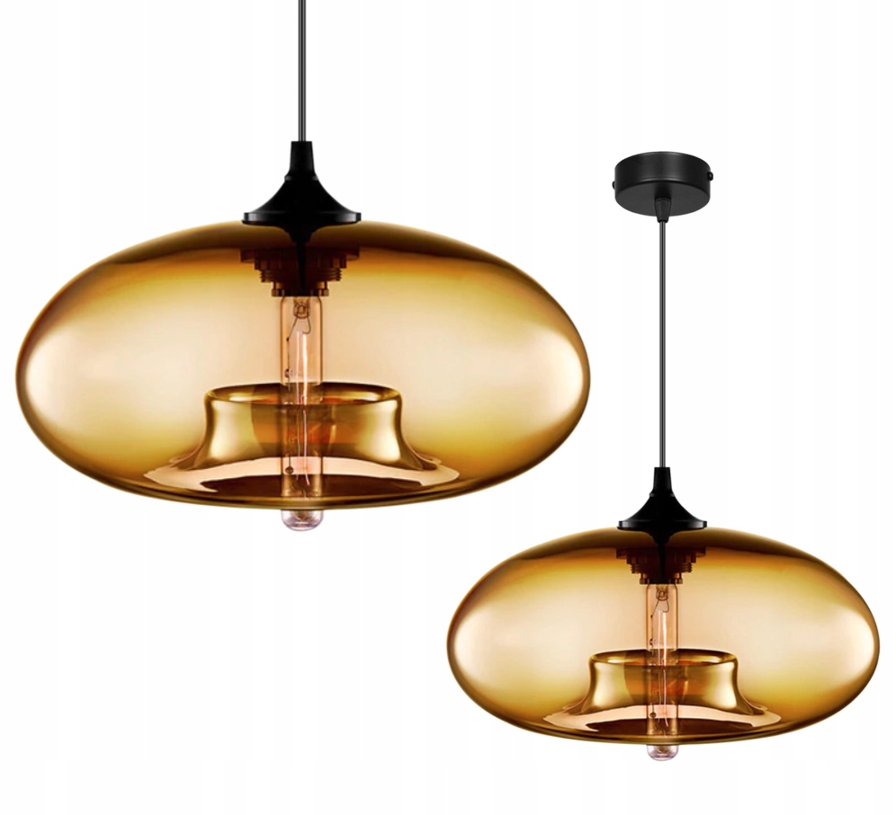 

Lampa Sufitowa Wisząca Plafon Szklany Klosz Led