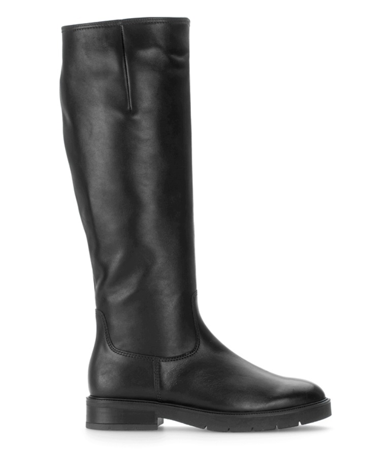 Gabor vysoké kozačky s plochou podrážkou, černé, kožené, 72.907, 38,5