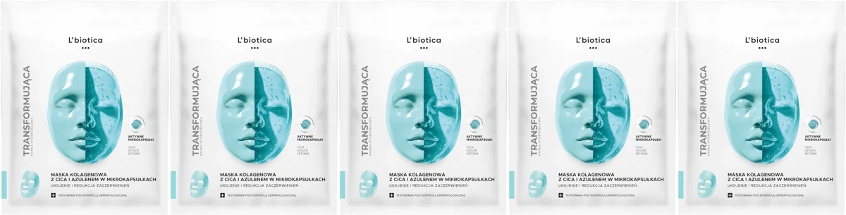 L'biotica Maska Kolagenowa z Cica I Azulenem W Mikrokapsułkach 1 Sztuka