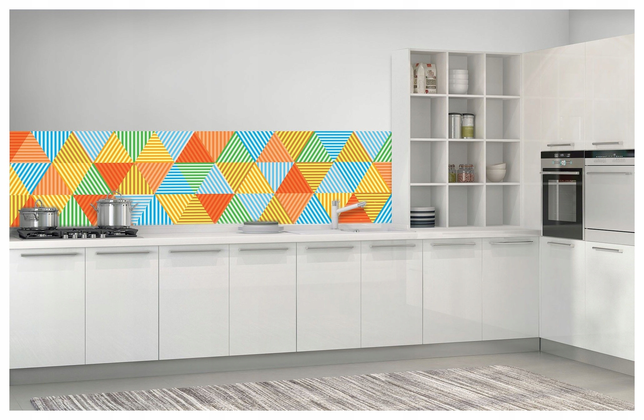 Vliesová fototapeta Geometrická abstrakce Trojúhelníky Barvy 250x60 lepidlo