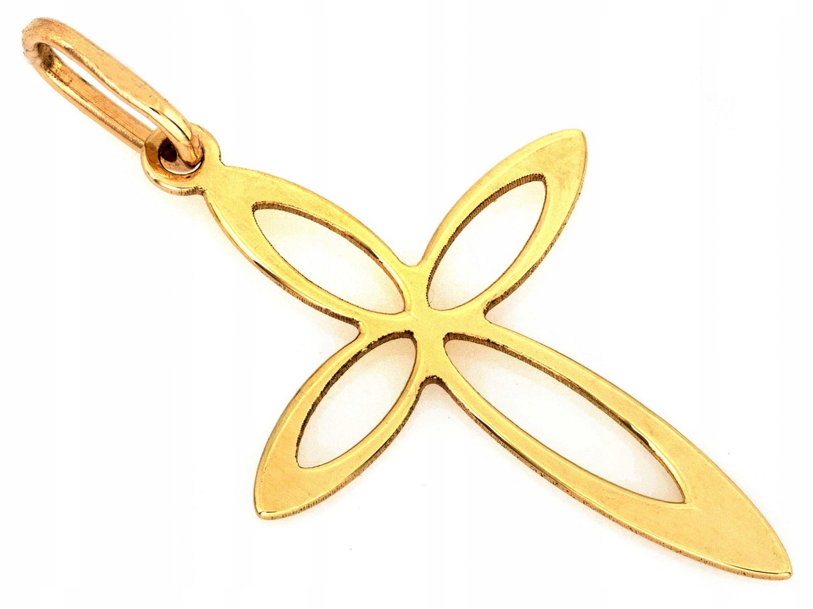 Zlatý přívěsek 585 14k s jemným křížkem, obrysy, váha 0.37g jako dárek