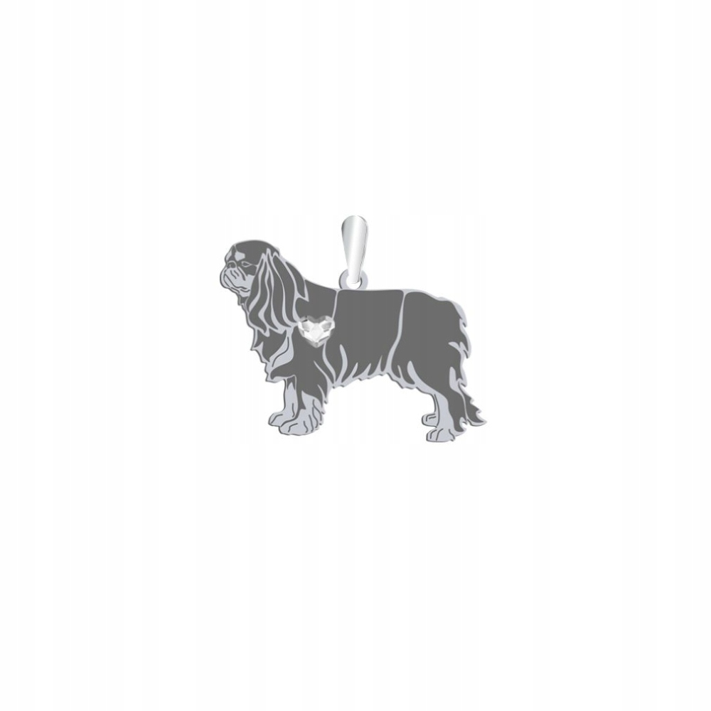 Stříbrný přívěsek s psem King Charles Spaniel 925 Dárek Gravírování Bonus