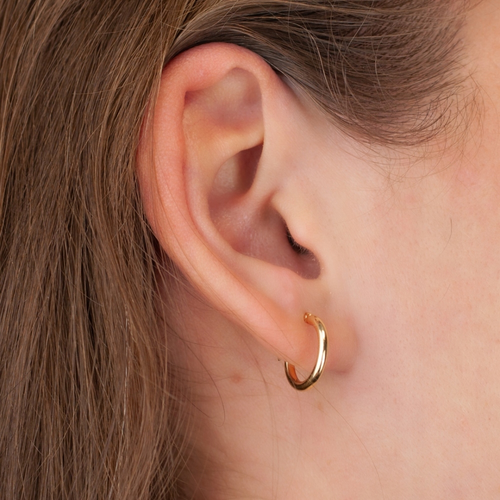 ELEGANCKIE KOLCZYKI KOŁA GRUBE ZŁOTO 585 OKRĄGŁE Marka Deem