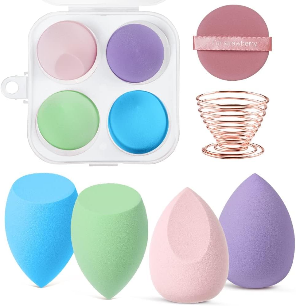 Houbičky Na Make-up X4 Sada Houbiček Na Make-up S Nádobkou Na Podklad