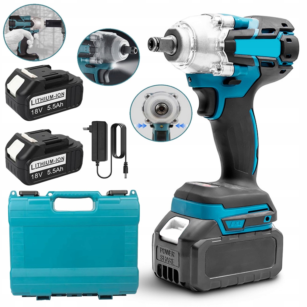 Příklepový klíč 21V, 650 Nm, akumulátorový pro dílenské práce a renovace