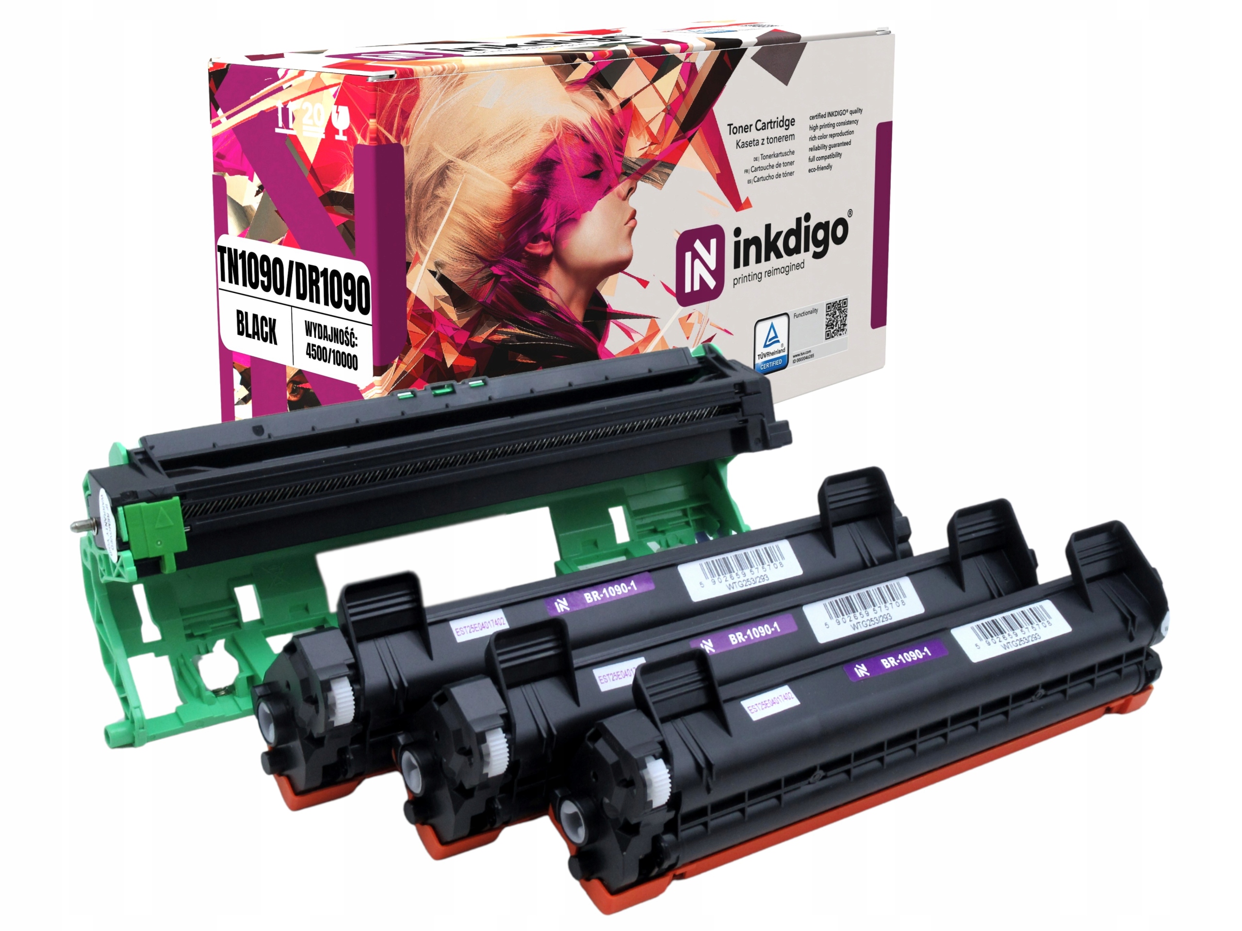 Brother HL-1222WE HL-1223WE 3x Náhradní toner TN1090 a buben DR1090