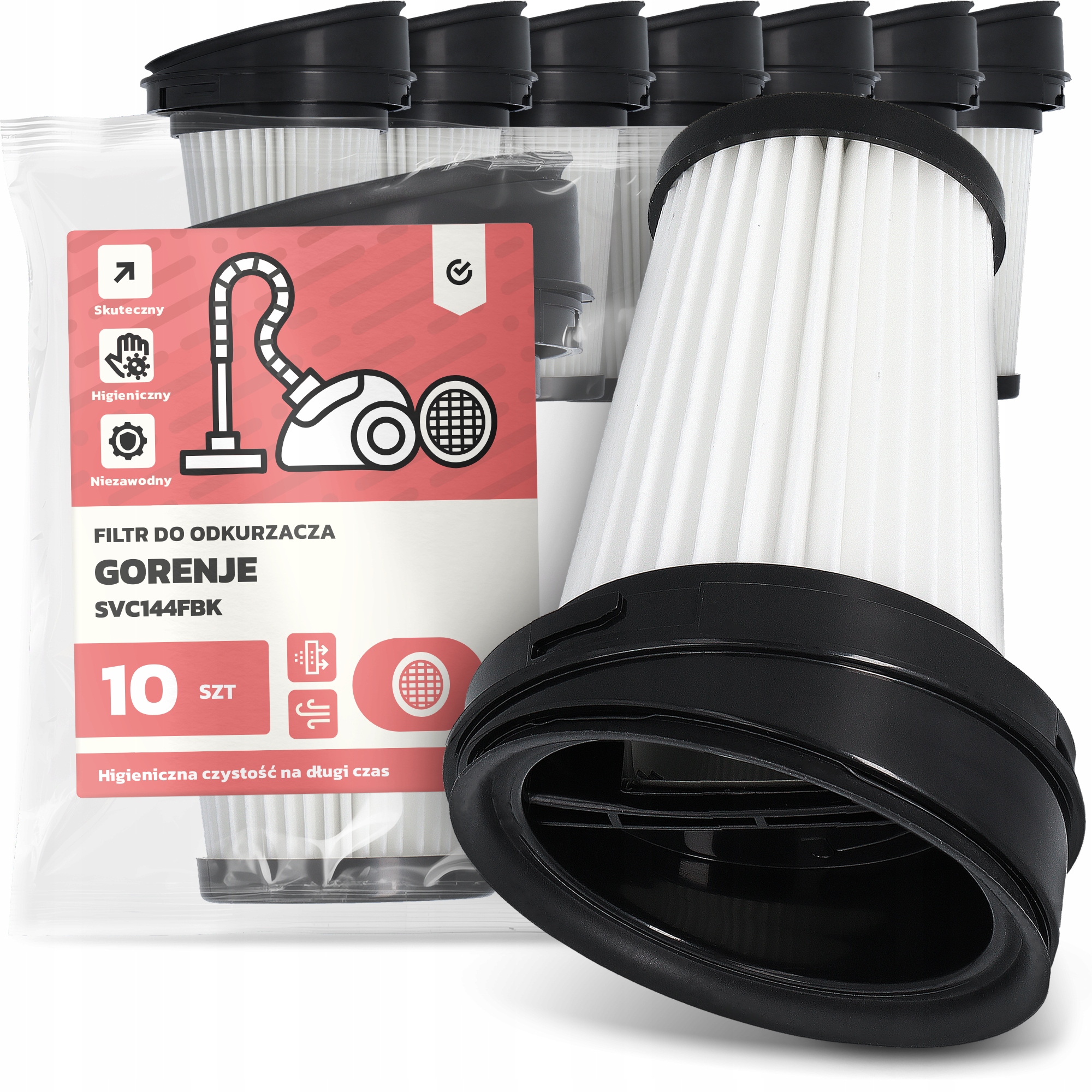 10 x Vzduchový Filtr pro vysavač Gorenje SVC144FBK Hepa Účinný Em-w