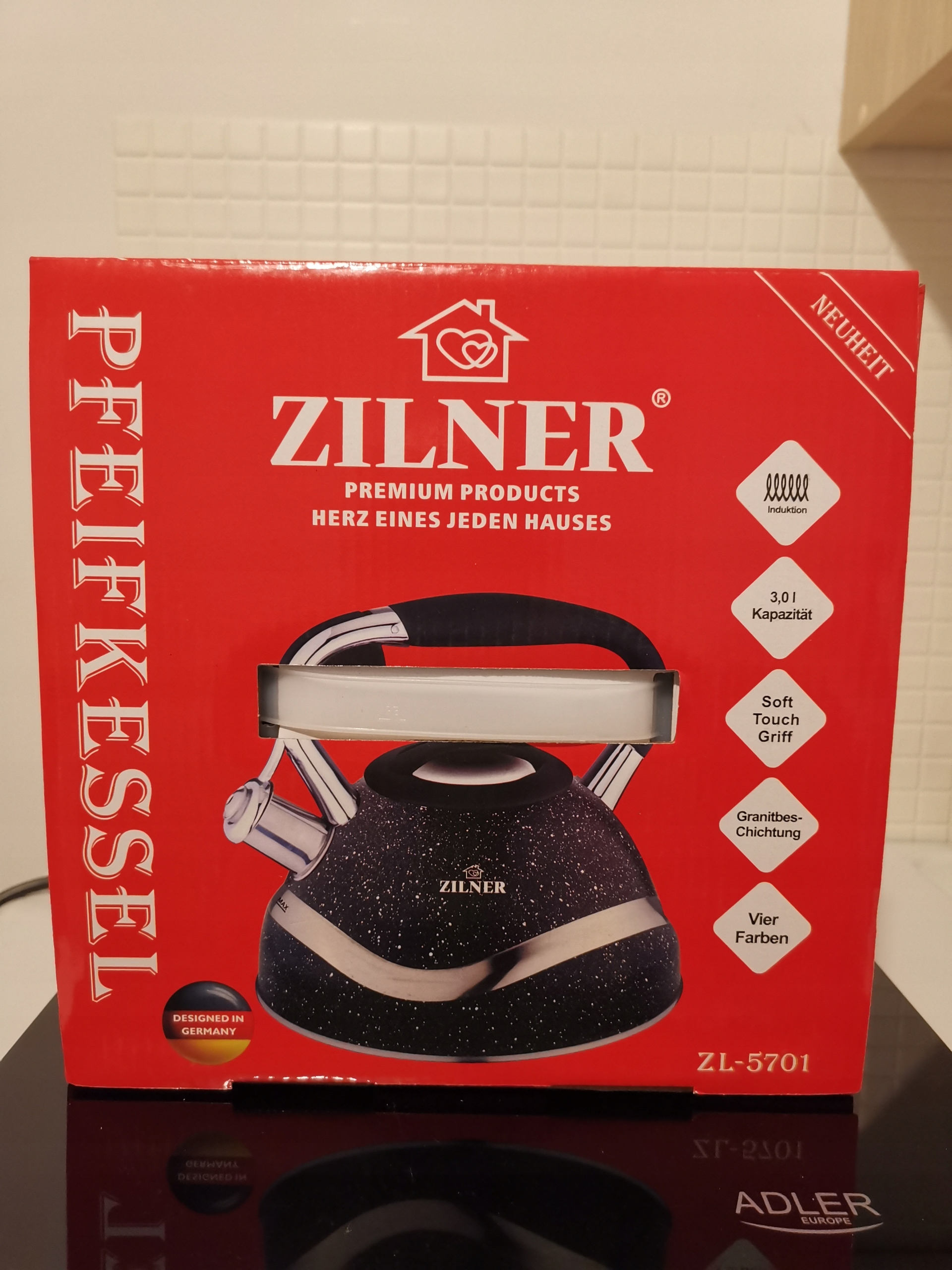 Czajnik z gwizdkiem ZILNER 3L CZARNY ZL-5701 Marka Zilner