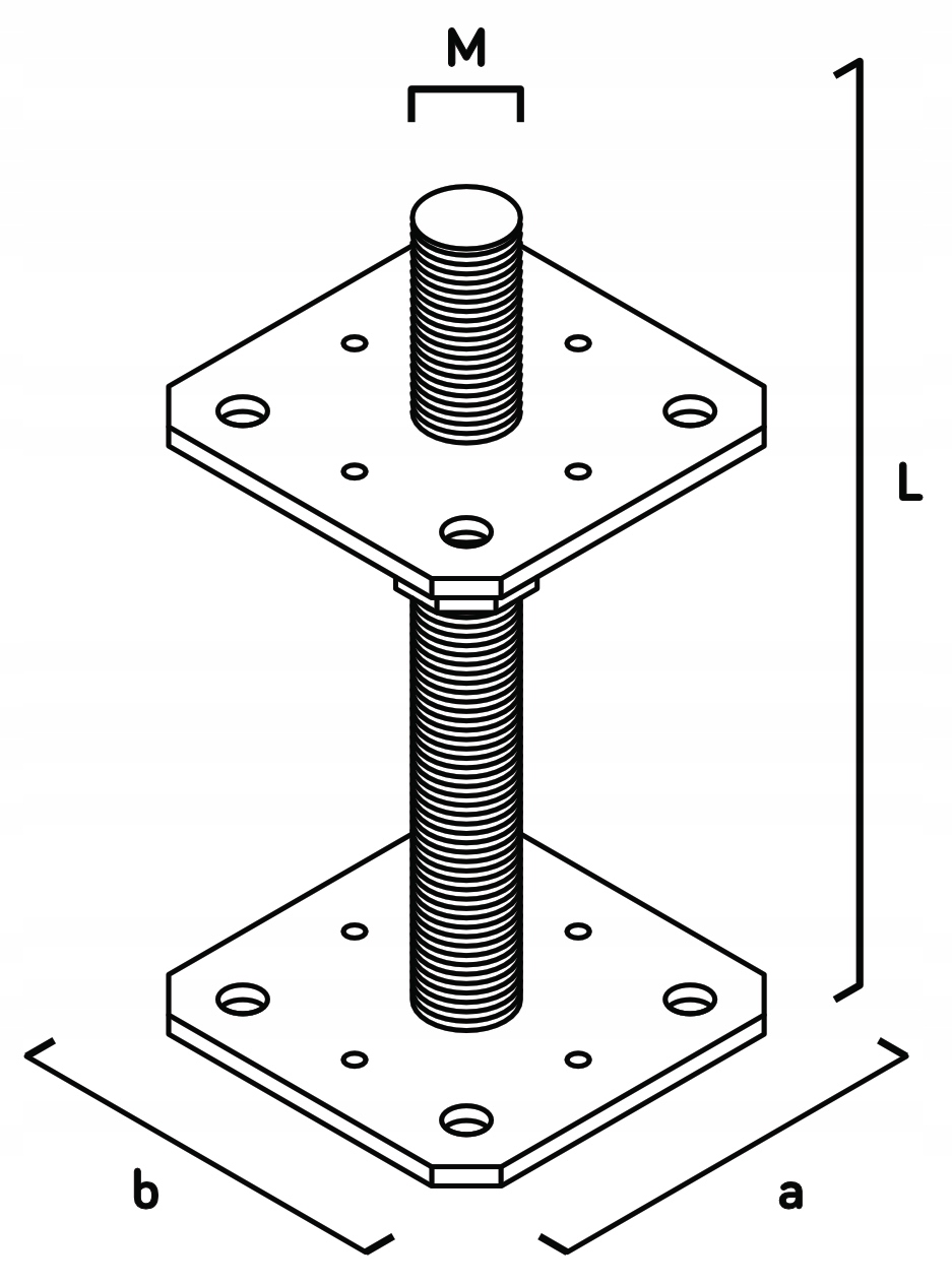 PODSTAWA SŁUPA KOTWA REGULOWANA 80x250 PSR80 Kod producenta PSR80