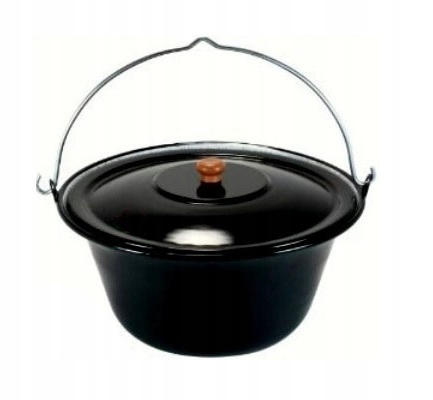 Kociołek wiszący węgierski emaliowany 50 l pokrywka