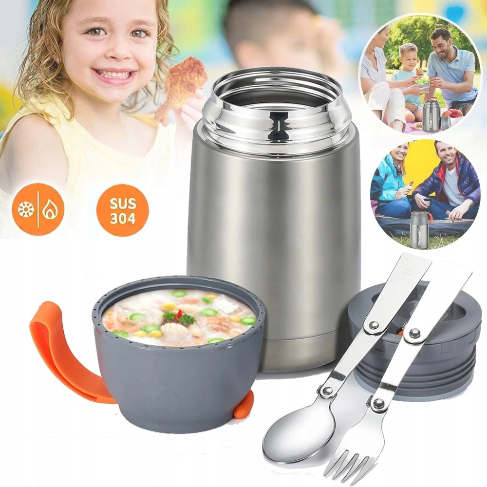 Termoska Na Oběd Z Oceli Termonádoba Na Potraviny Led 2x Lžička