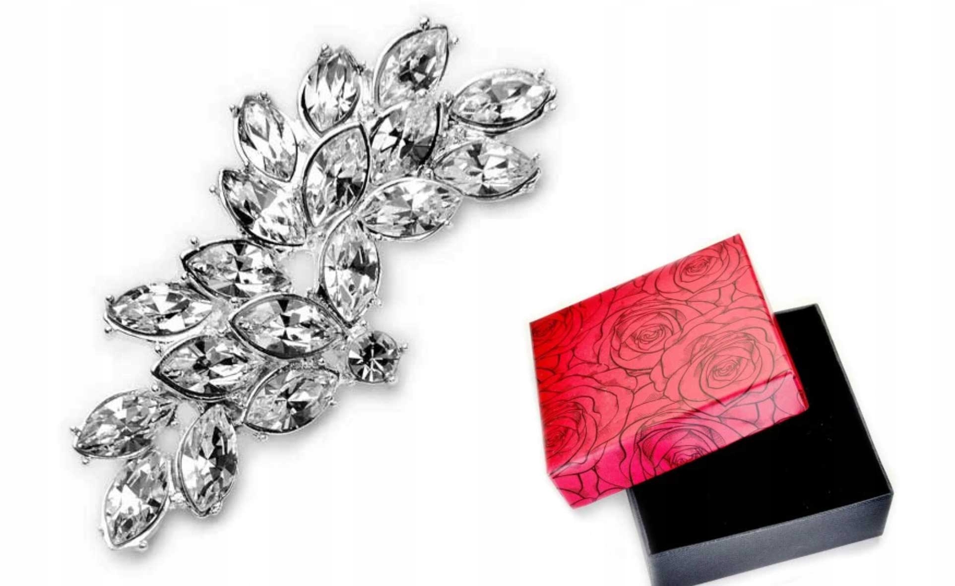 

Broszka Srebrna Biała Kryształ Swarovski Jablonex