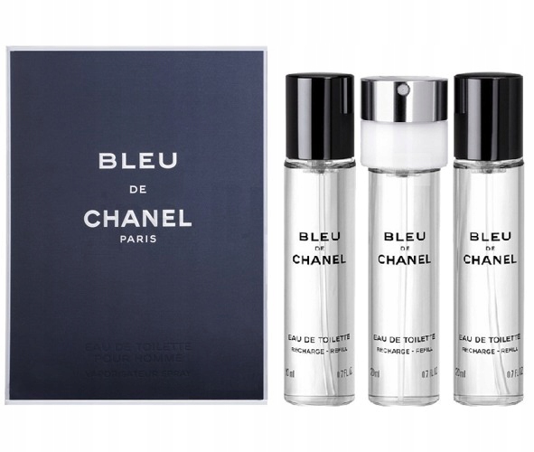 Sada Chanel Bleu de Chanel Pour Homme toaletní voda 20 ml náplně 3 x 20 ml
