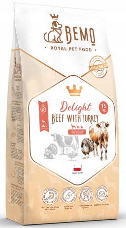 Bemo Delight Średnie Duże Rasy Indyk 15kg