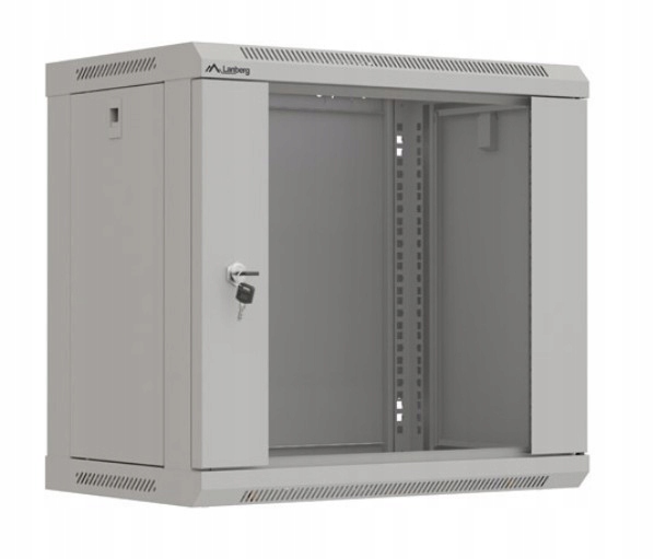 Inštalačná skriňa závesná 19'' 9U 540x350 sivá, presklené dvere ()