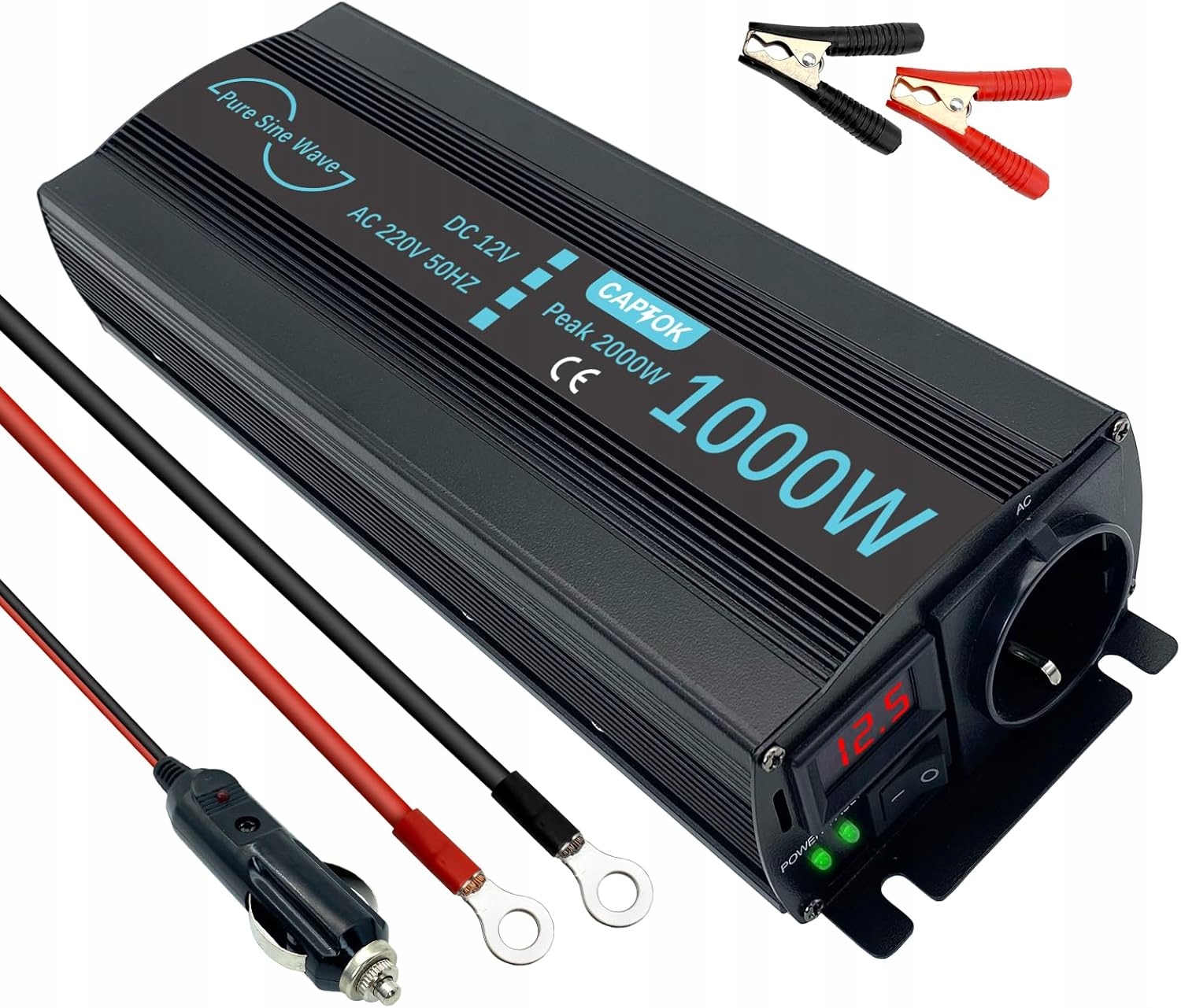 Automobilový Menič Napätia Captok Menič 1000W 230V Pro