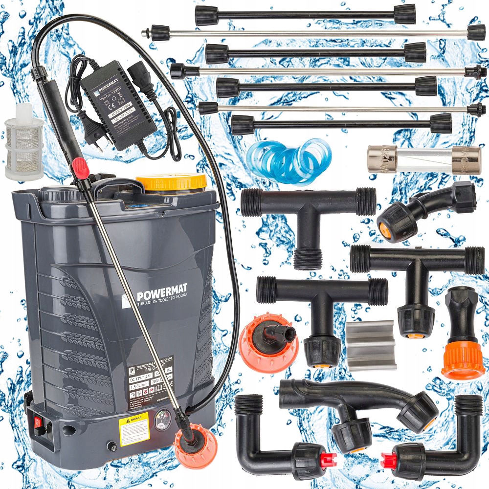 Akumulátorový Záhradný Postrekovač, Chrbtom Nosený, Tlakový Powermat 16L, Sada 4 Trysky