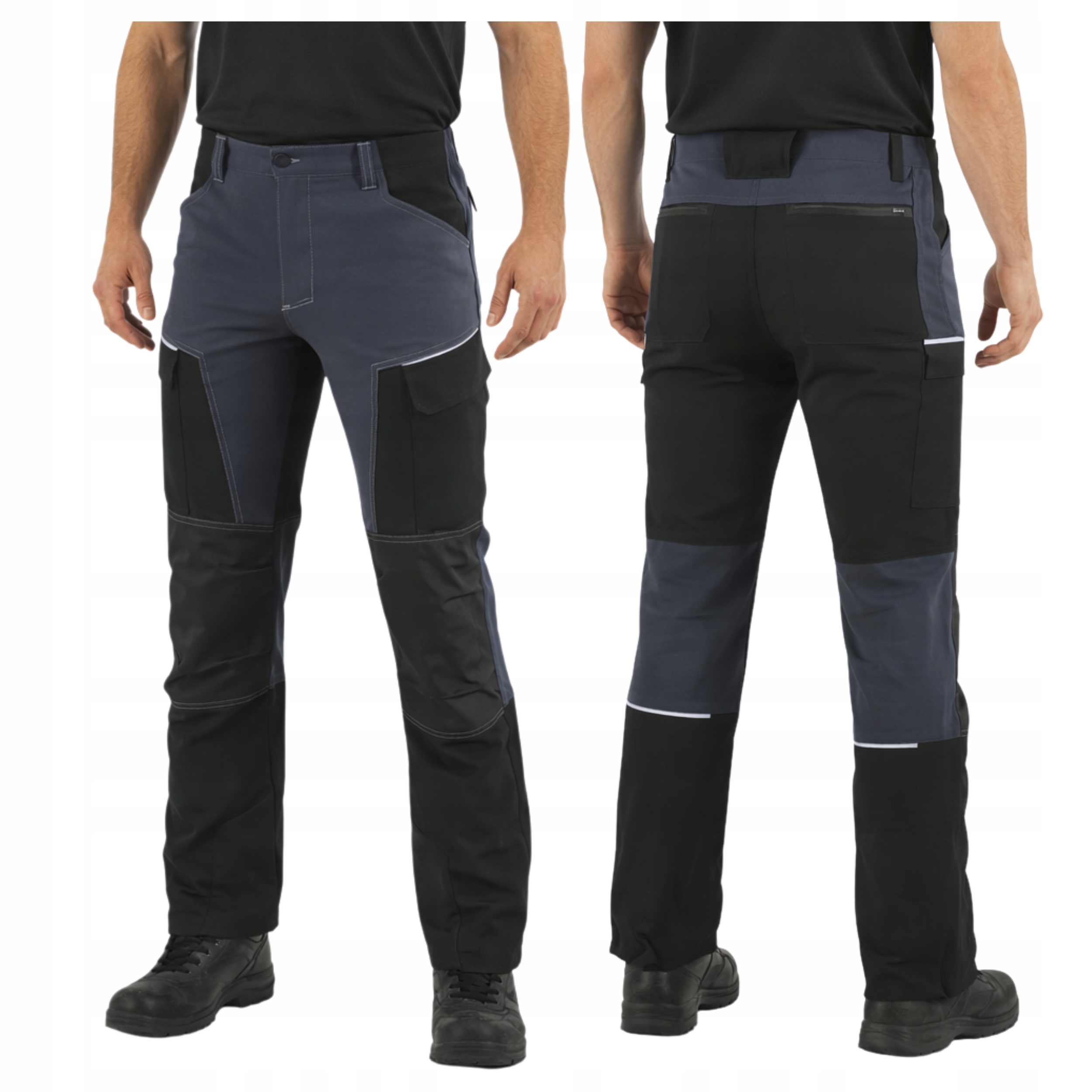 Pánské pracovní kalhoty Softshell Elastické Zesílené Pohodlné Bozp vel. 3XL