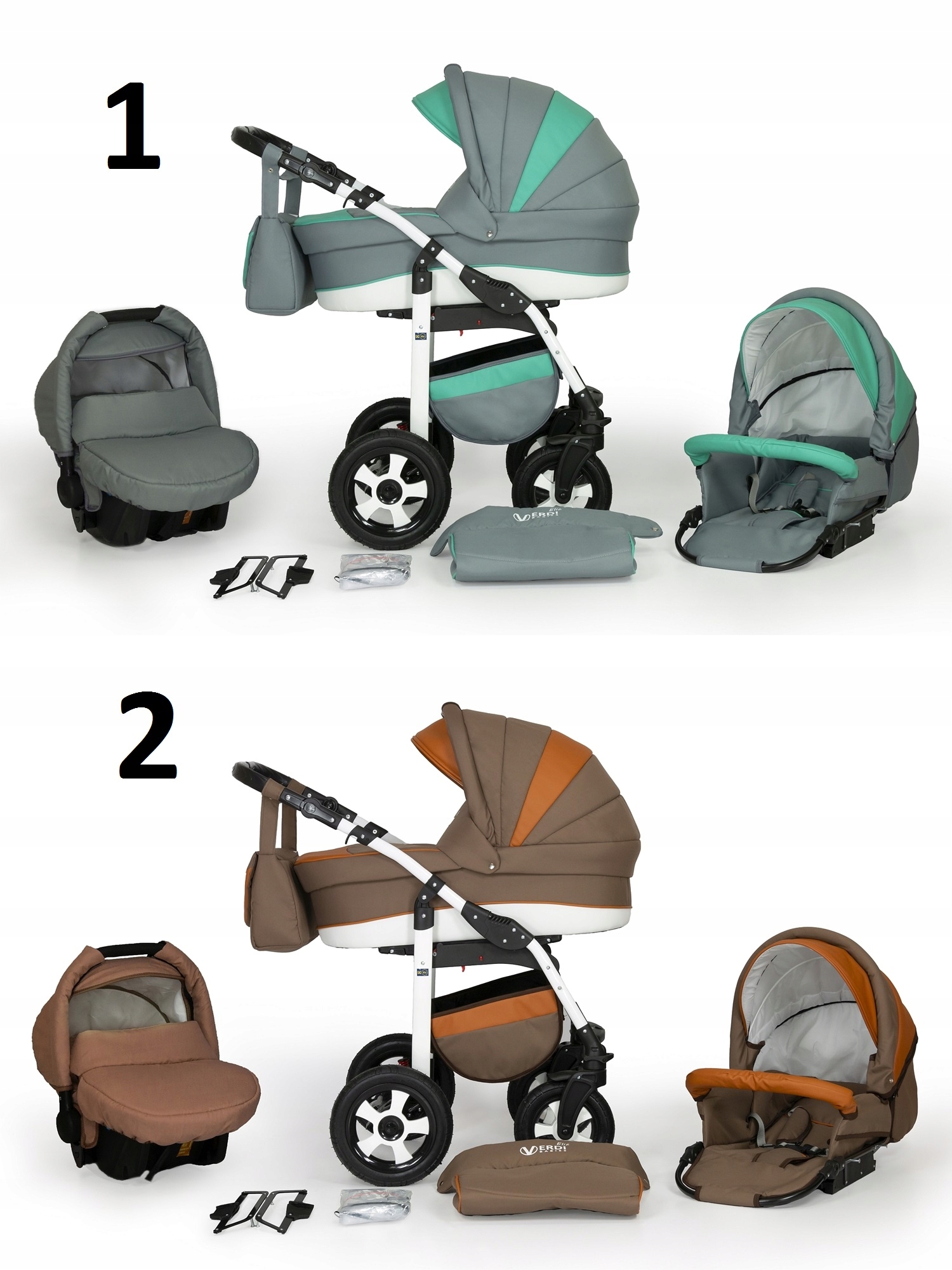WÓZEK DZIECIĘCY VERDI ELIZ 3W1+TORBA + AKCESORIA Model Verdi Eliz