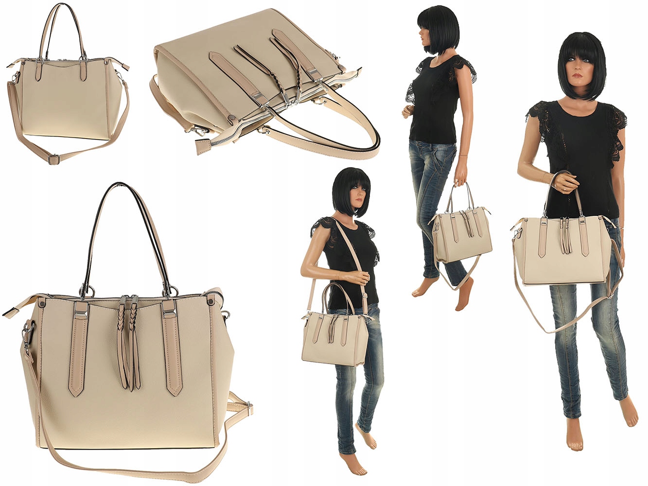 Maria C. Torebka Damska skóra ekologiczna MC663 Kolor okuć srebrny