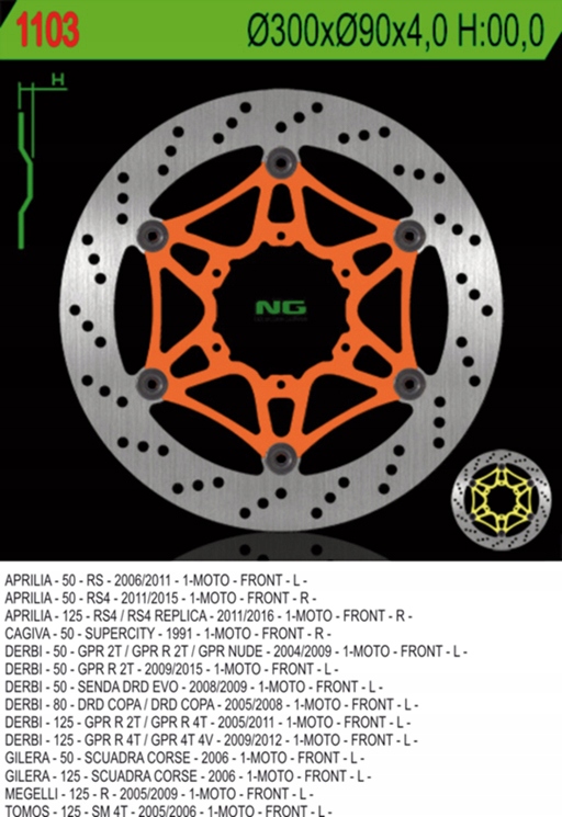 Ng Predný Brzdový Kotúč Aprilia Rs 50/125 11-14 (RS4) RS50 07-08