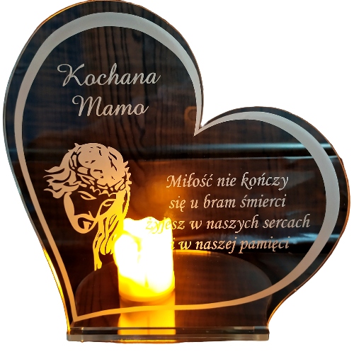 DUŻA PODSTAWKA POD ZNICZ + TWOJA DEDYKACJA - TRWAŁY GRAWER