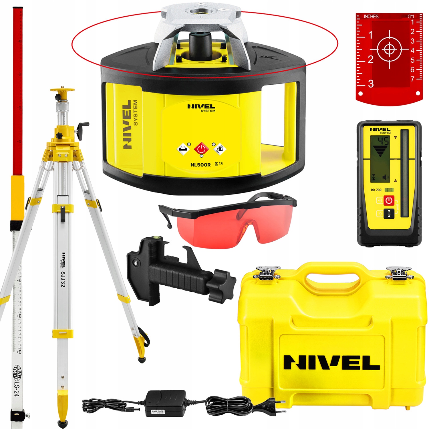 NIWELATOR LASEROWY NIVEL SYSTEM NL500 DIGITAL + STATYW SJJ32 ŁATA