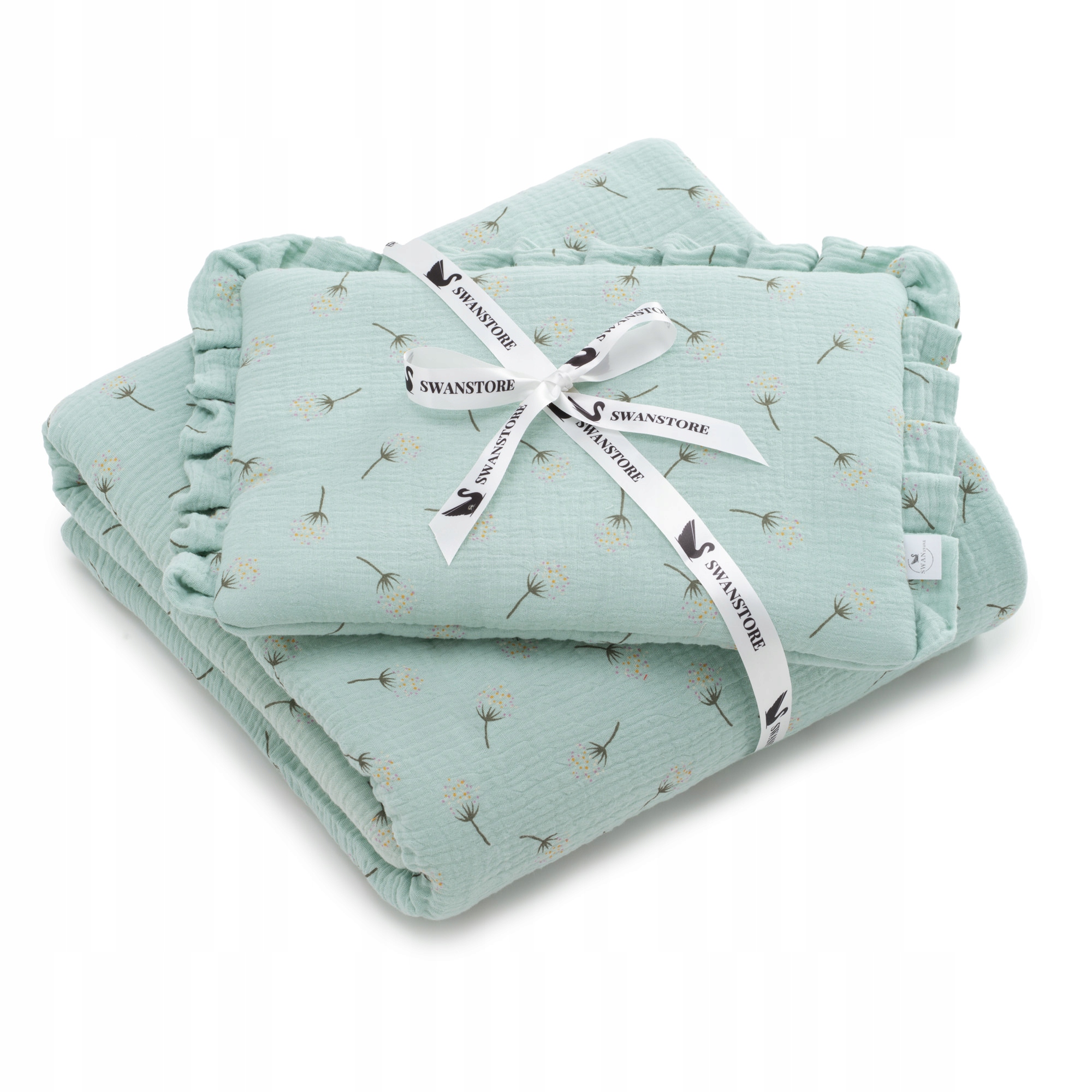 Pościel Niemowlęca Muślin Kołdra 75x100 Poduszka 30x20 Do Łóżeczka