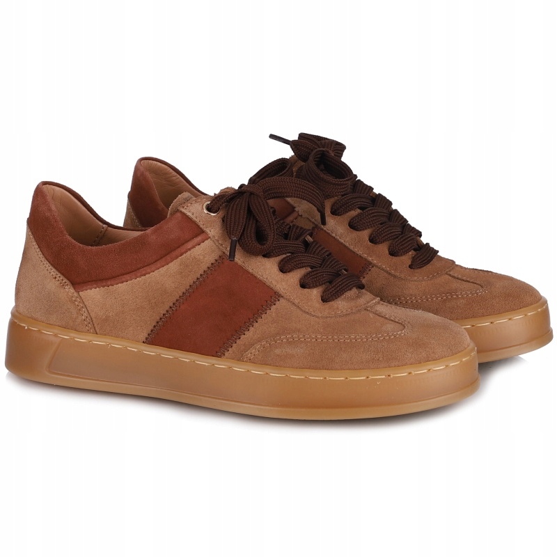 Dámské tenisky Simen 8351A W.camel/k.w.hnědá hnědá Kůže VEL.38