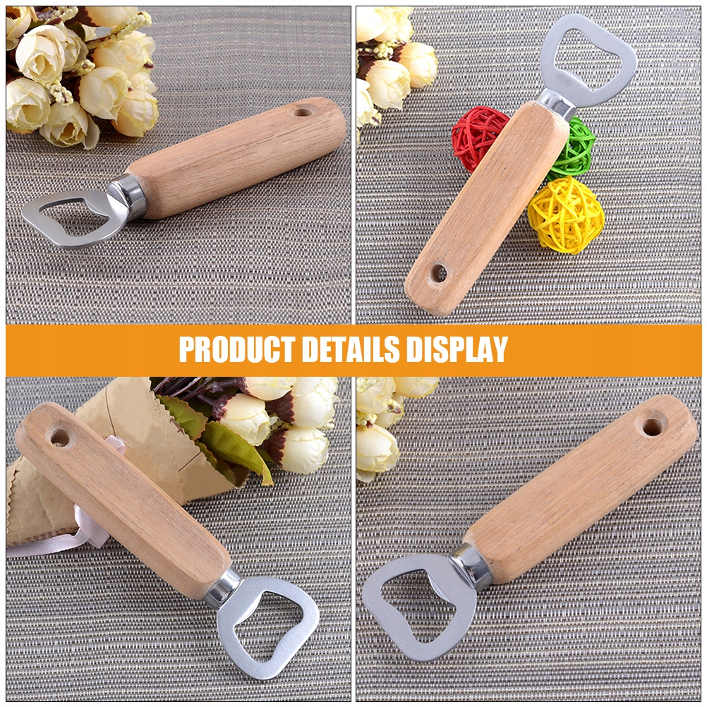 10 SZT. OTWIERACZY DO BUTELEK OTWIERACZ DO PIWA Z DREWNIANYM UCHWYTEM Długość (cm) 15