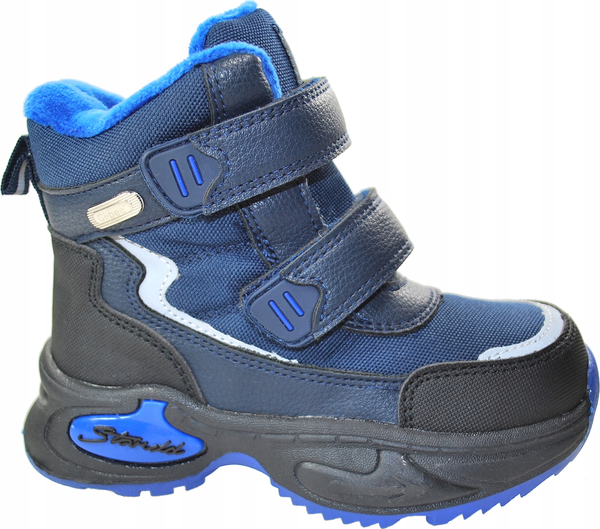 Темно-синие ботинки для мальчиков натуральный мех R 30 код производителя h273