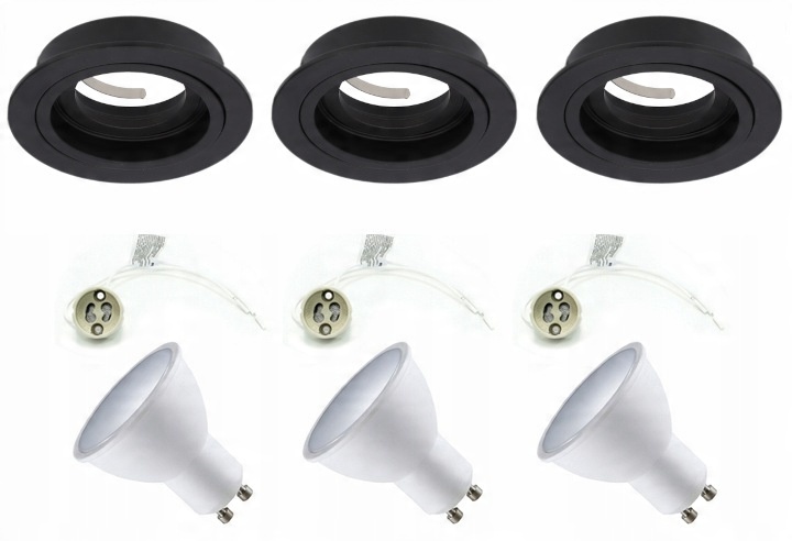 

Oprawa Sufitowa Regulowana Czarna Mat Ok +GU10 Led