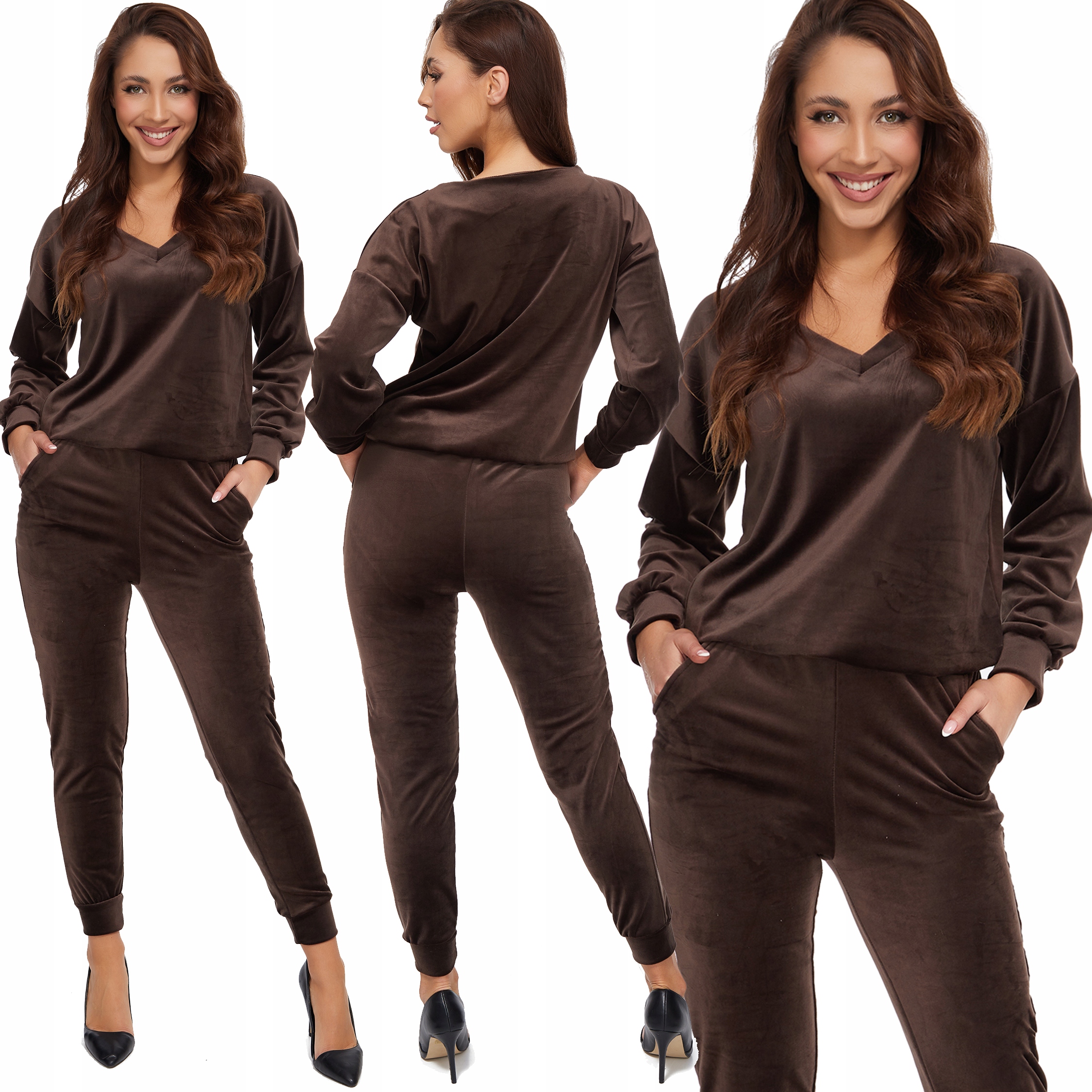 248_ L/40 _WELUROWY DRES BLUZA_SPODNIE Rozmiar L