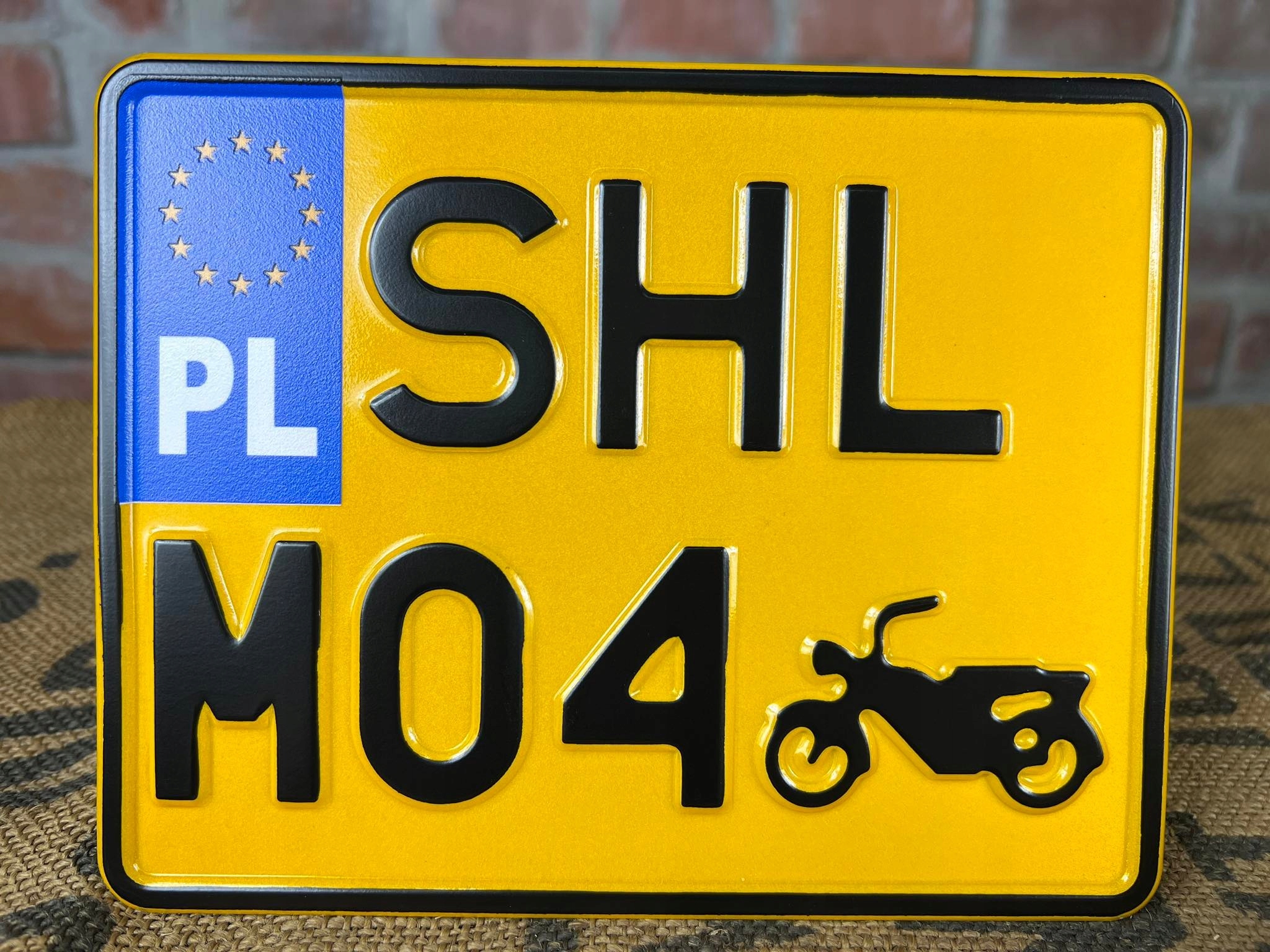 Tablica Rejestracyjna SHL M04 Żółta Zabytek Motocyklowa