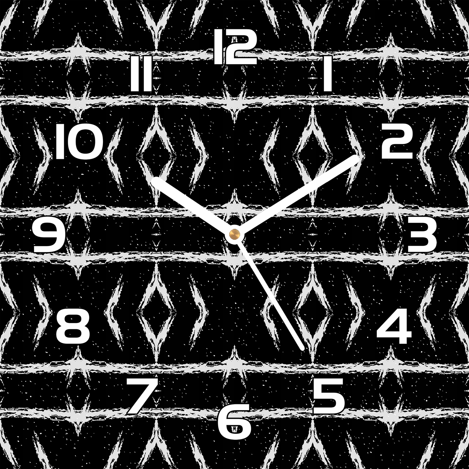 

Zegar ze szkła hartowanego Czarna abstrakcja 30x30