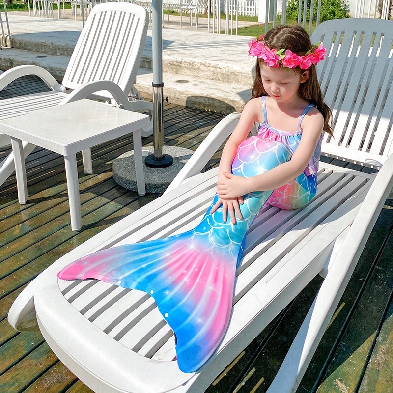 13w1 SYRENI OGON STRÓJ KĄPIELOWY SYRENKA KOSTIUM SYRENA ZESTAW Z1 r. 116 Wiek dziecka 5 lat +