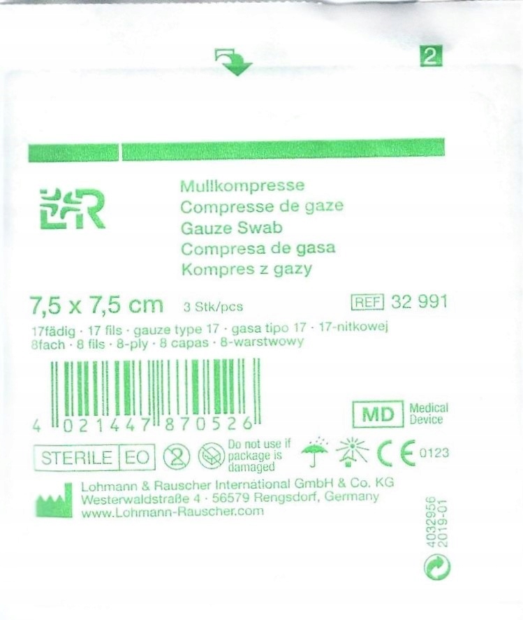 

L&r Kompres z gazy 7,5x7,5cm 3szt 17n 8w jał