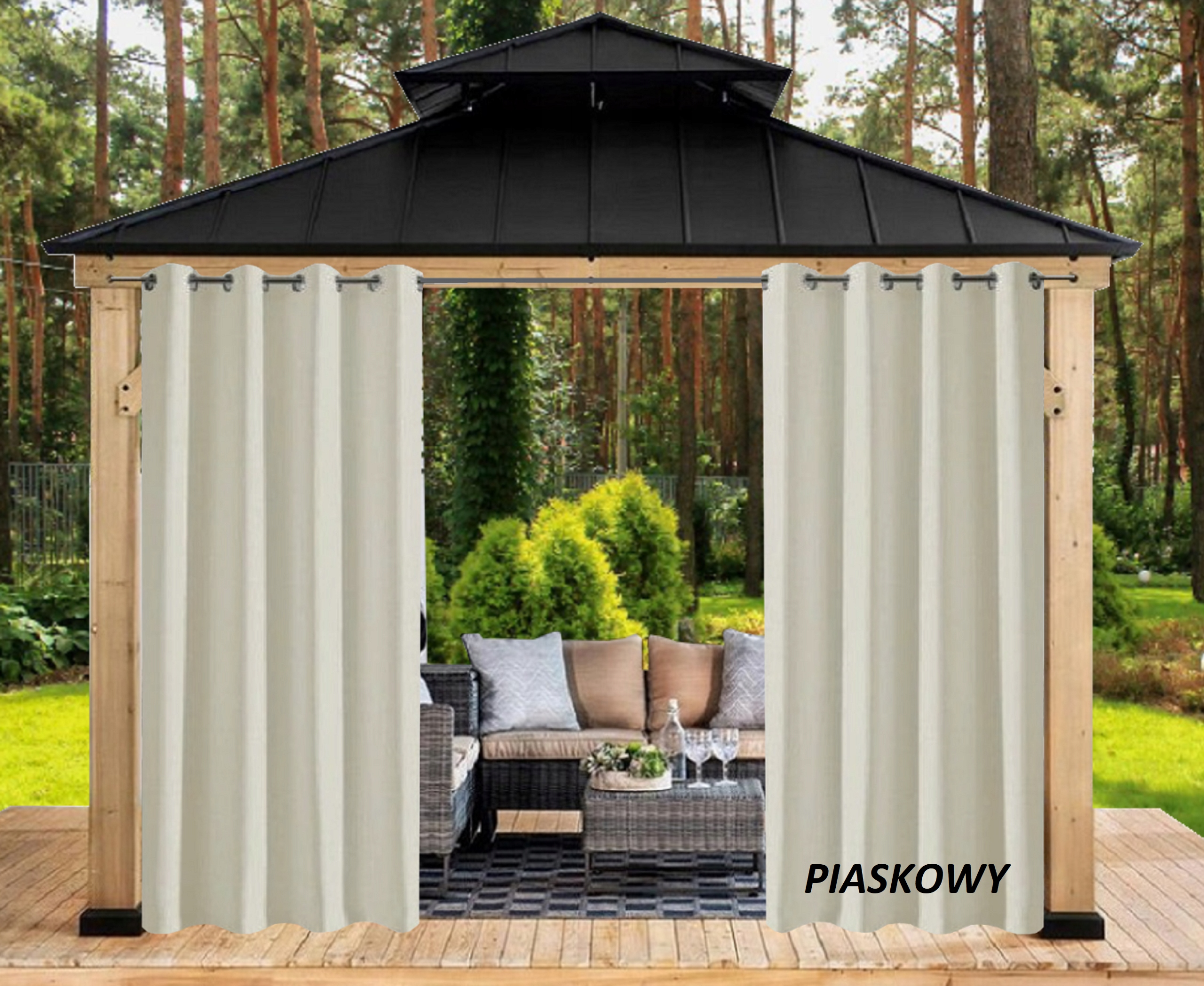 ZASŁONA OGRODOWA 220x155 WODOODPORNE ZASŁONY OGRODOWE NA PRZELOTKACH TARAS Typ inny