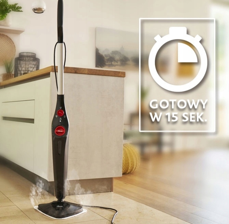 NOWOCZESNY ELEKTRYCZNY MOP PAROWY VILEDA STEAM PLUS GRATIS!! ŚCIERECZKI !! Seria Stem Pluss