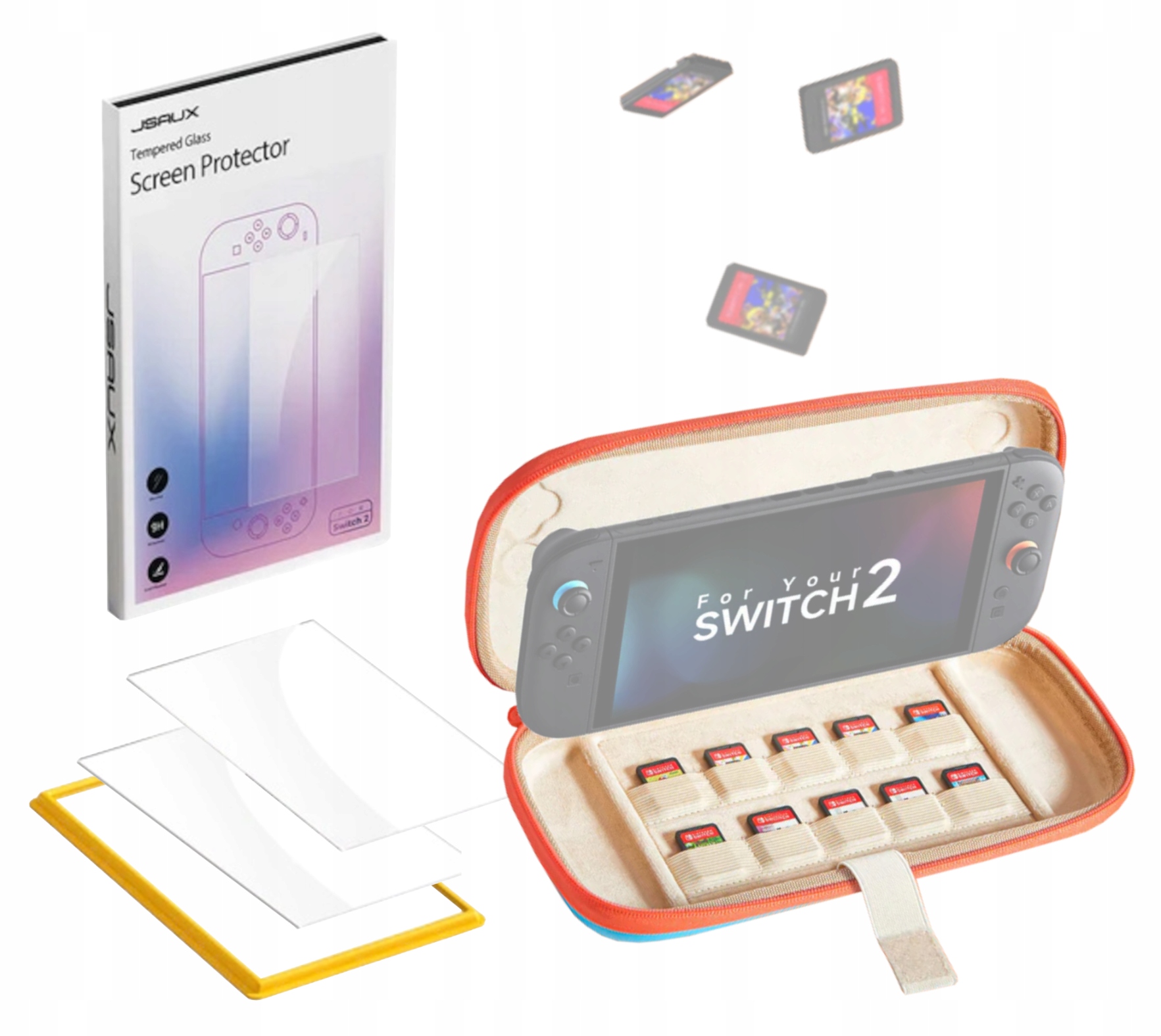 Szkło ochronne hartowane Etui Pokrowiec Niebieskie do Nintendo Switch 2