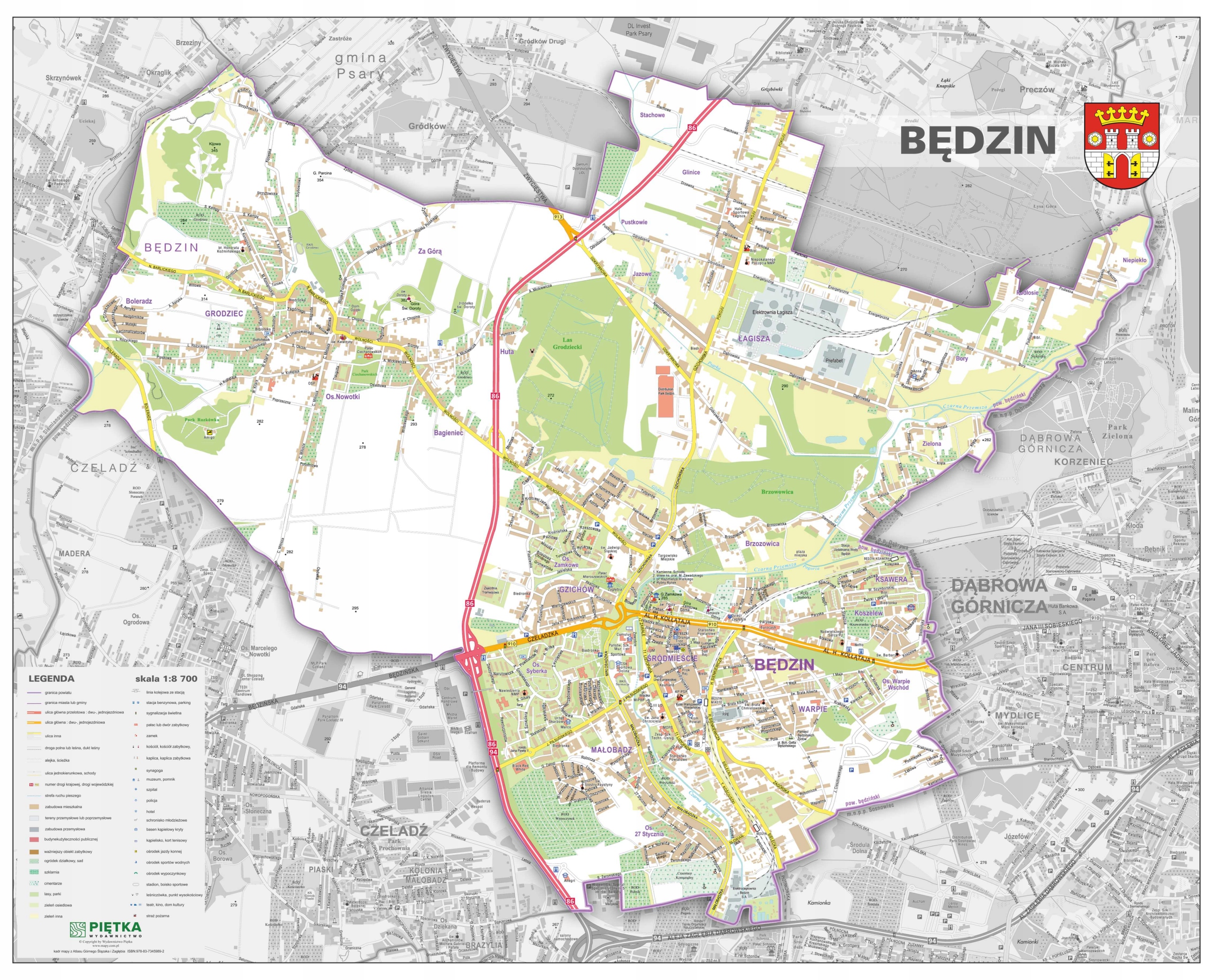 MAPA ŚCIENNA BĘDZINA