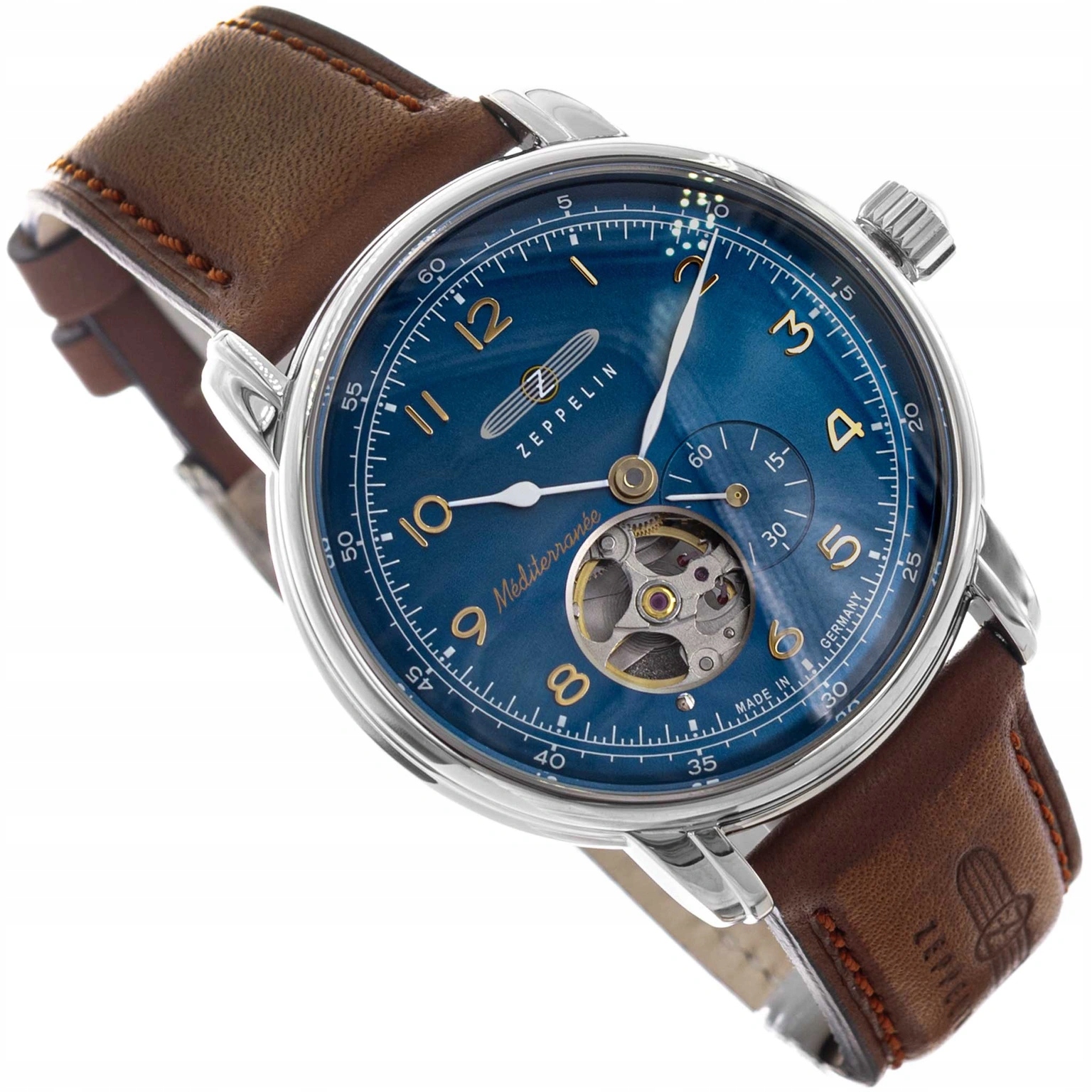 Pánské Hodinky Zeppelin 9666-3 Mediterranee Automatické S Otevřeným Srdcem Řemínku