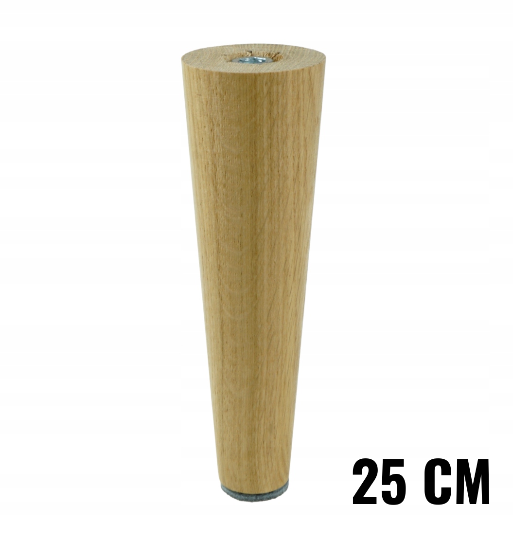 

1x Noga nóżki dębowe 25 cm dąb nóżka prosta lakier