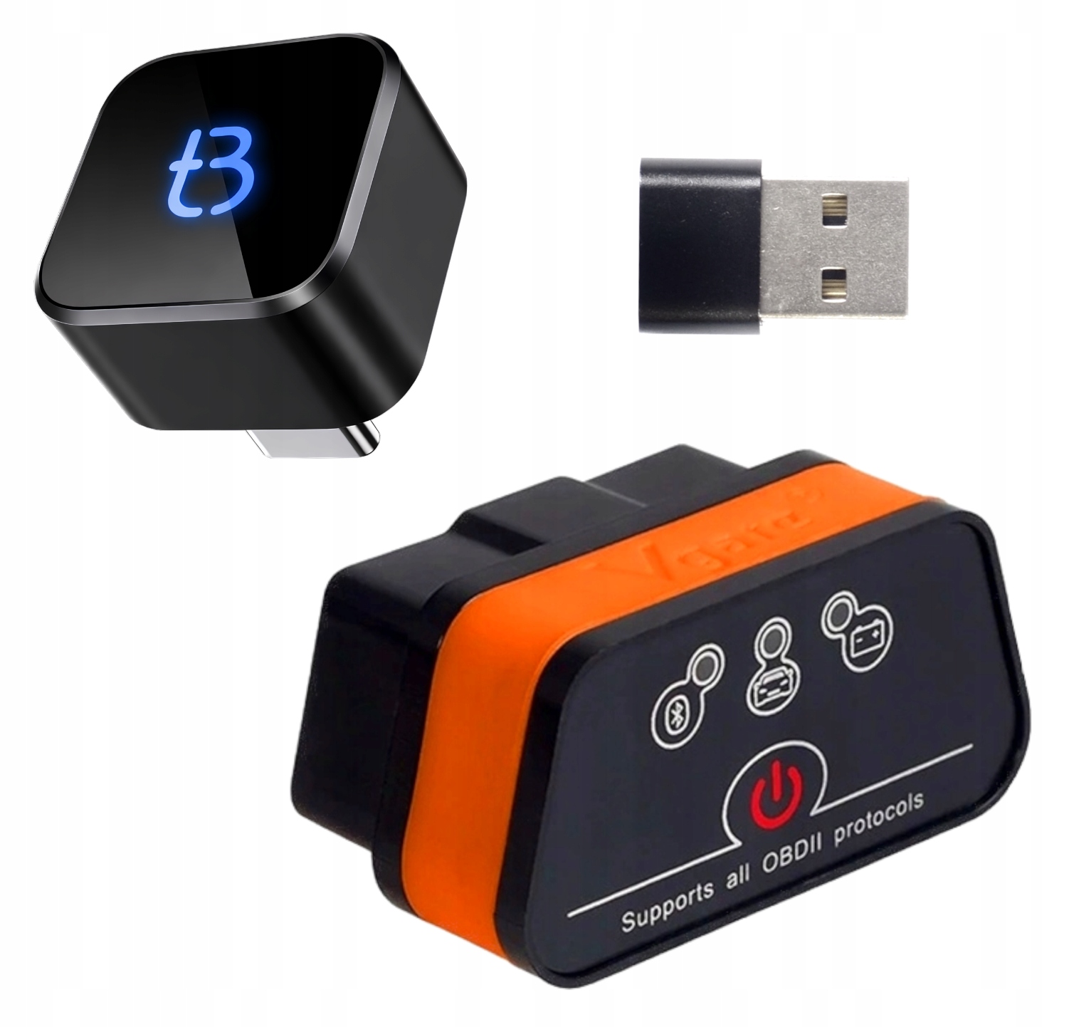 Usb adaptér Tb Cube pro CarPlay Android Auto Tester Vgate iCar2 ELM327 Obd Bt